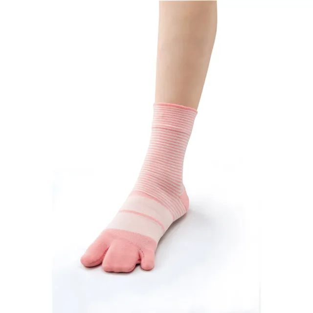 【BODY-K】笠原巖老師研發 健康調整襪 條紋款3雙組(日本專利 拇指 腳趾 外翻 校正 加壓 女襪 中筒)