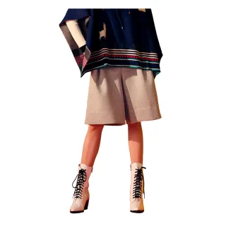 【KERAIA 克萊亞】率性純色休閒打摺五分短褲