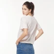 【NAUTICA】女裝 經典條紋扭結短袖T恤(淺粉)