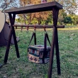 【May Shop】戶外多功能露營實木折疊置物架旅遊野營燒烤三角架子戶外野炊架