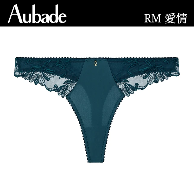 【Aubade】愛情刺繡蕾絲丁褲-RM(墨綠)