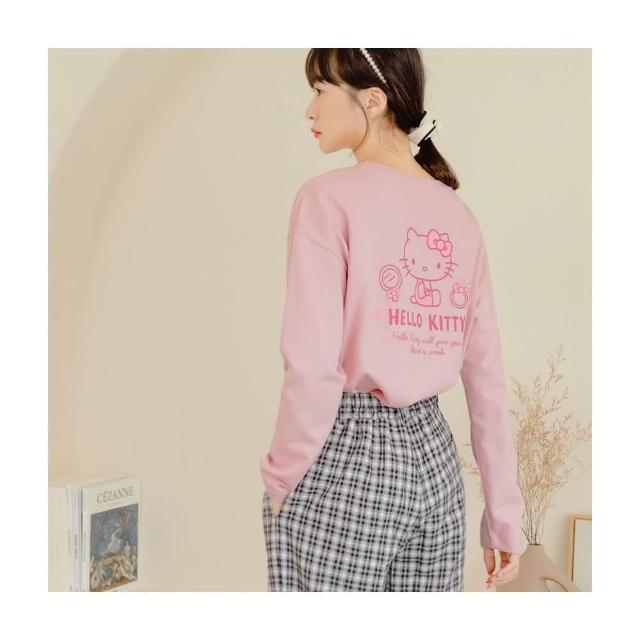 【OB 】KITTY妝可愛系列 製美國棉快乾雙開衩長袖上衣 《KB1382》