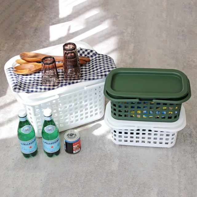 【八幡化成】日本 置物收納托盤 軍綠39cm / 提籃蓋 置物盤 餐桌托盤