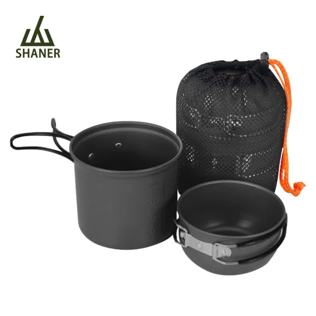 【SHANER】一體三用套鍋(附收納網袋/中+小鍋超方便/涮燜煮燉炒煎皆可用)