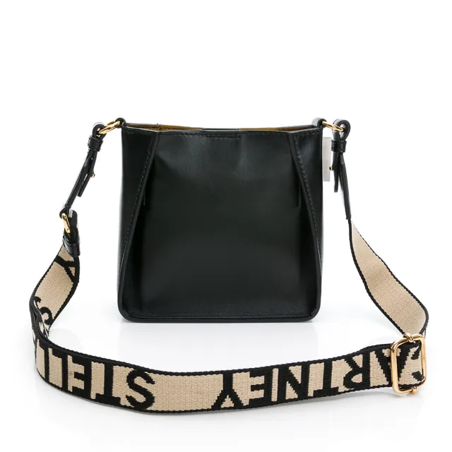 【Stella McCartney】Logo 雷射穿孔字母斜背包(黑色)