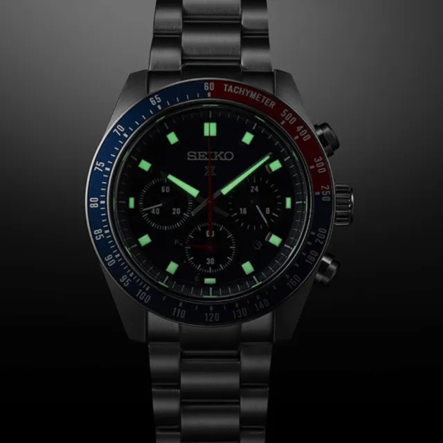 【SEIKO 精工】PROSPEX SPEEDTIMER太陽能三眼計時腕錶-藍紅41.4mm_SK028(SSC913P1/V192-0AH0B)