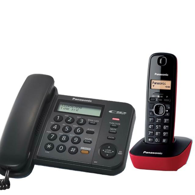 【Panasonic 國際牌】經典有線+無線來電顯示電話組(KX-TS580 + KX-TG1611)