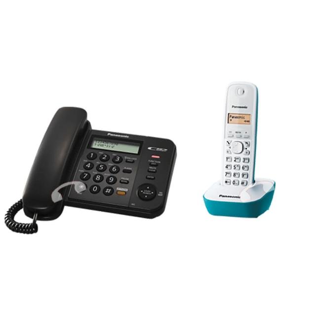 【Panasonic 國際牌】經典有線+無線來電顯示電話組(KX-TS580 + KX-TG1611)