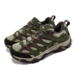 【MERRELL】登山鞋 Moab 3 GTX 女鞋 草綠 桃紫 防水 低筒 郊山 戶外 越野 vibram(ML035828)