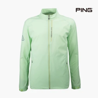 【PING】男款LOGO印花抗UV涼感高彈性風衣外套-綠(附收納袋/GOLF/高爾夫球衫/PC21115-45)