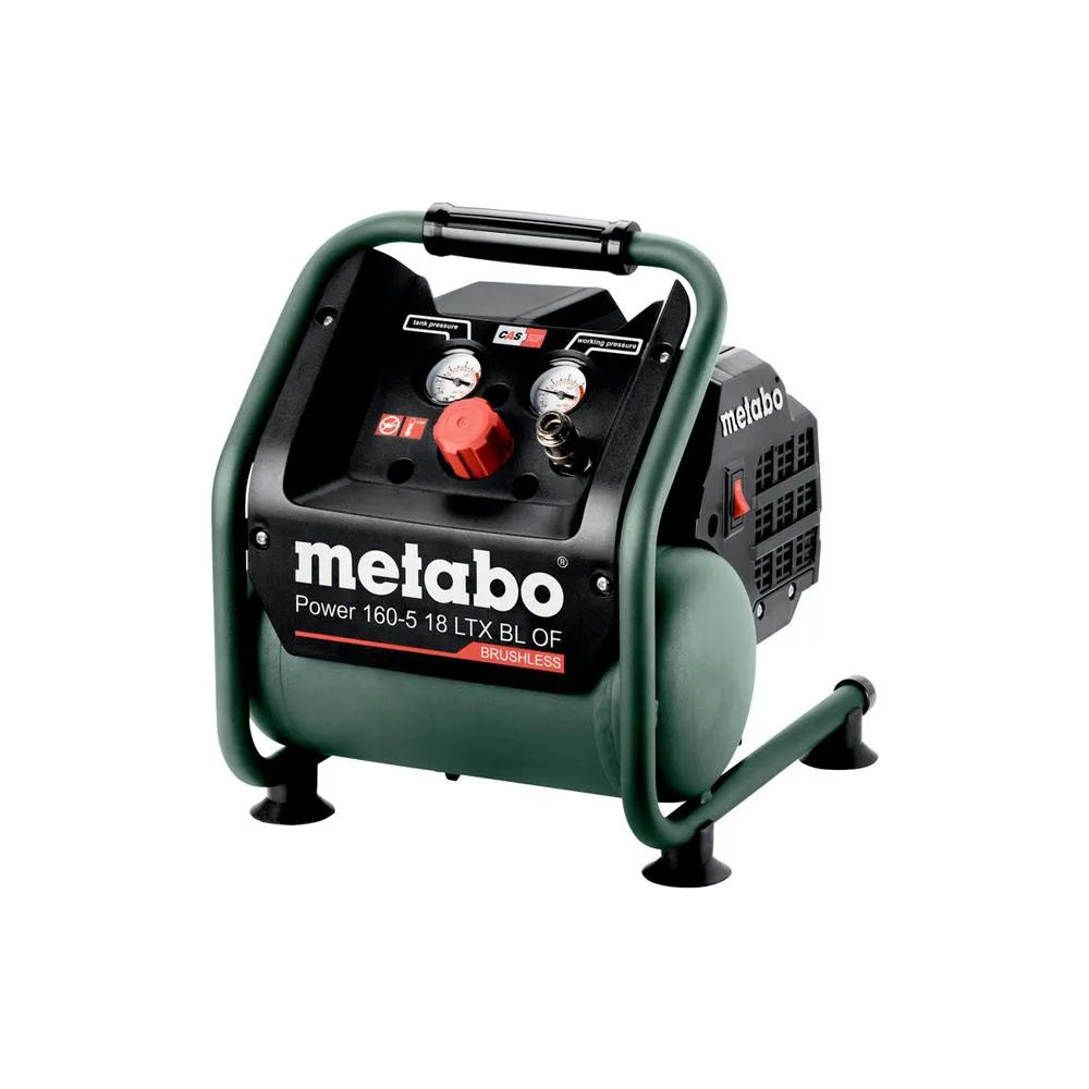 【metabo 美達寶】18V鋰電無刷無油空壓機 5.5Ah單電套裝組 隨附工具袋(Power 160-5 18 LTX BL OF)