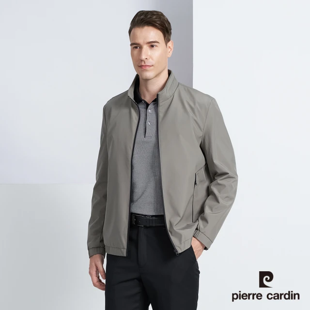 pierre cardin 皮爾卡登 商務休閒 男款 素面保暖鋪棉外套-卡其綠色(5225767-84)