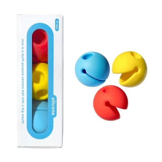 【瑞士 Moluk】Mox大嘴小球-小手捏捏樂-彩虹3入組(觸覺刺激/幼兒感統玩具/開放式玩法)