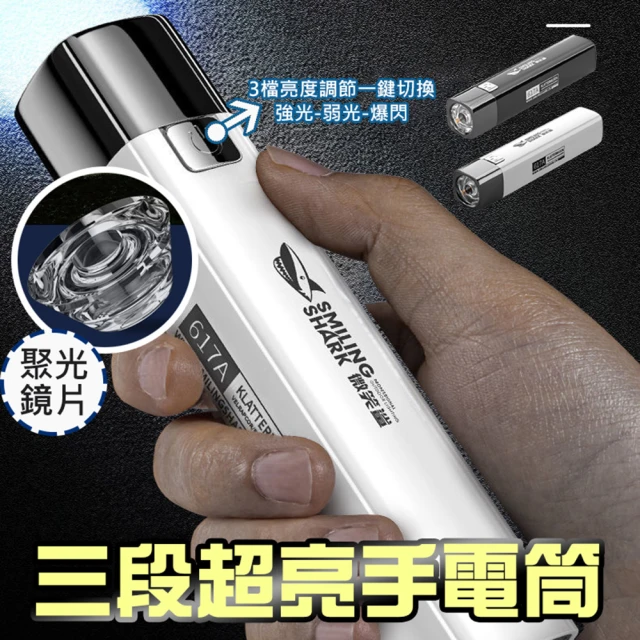 【ROYAL LIFE】USB充電迷你三段超亮手電筒(三段亮調 強光手電筒 USB充電 便攜手電筒)