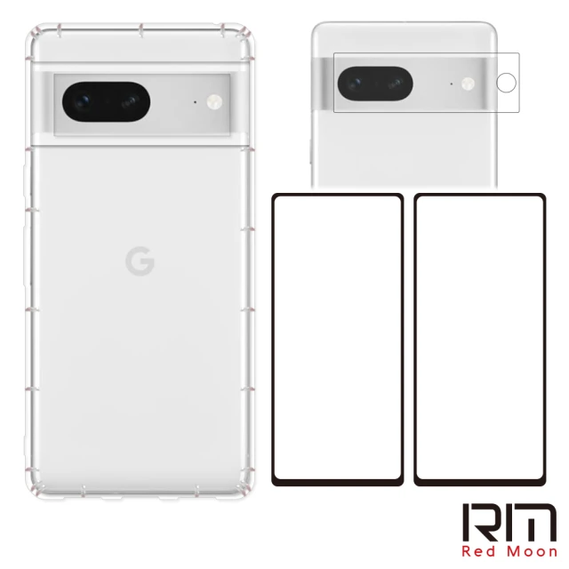 RedMoon Google Pixel 7 手機殼貼4件組 空壓殼-9H玻璃保貼2入+高鋁鏡頭貼