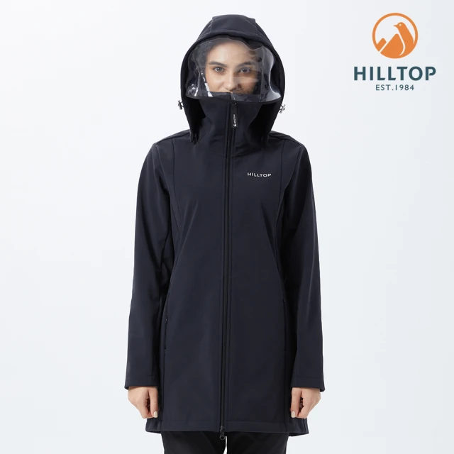 Hilltop 山頂鳥 Anti-microbial Fleece ViralOff 女款抗菌防水長版刷毛防護外套 PH21XF21 黑