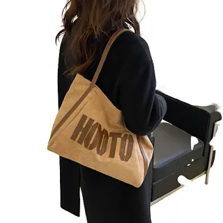 【89 zone】法式古典簡約質感絨面 單肩包 斜挎包 手提包 托特包(卡其)