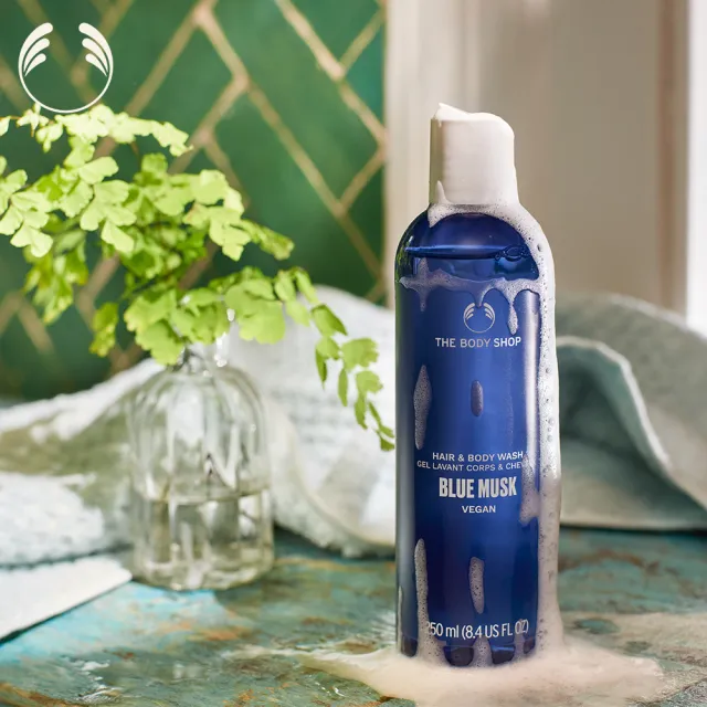 【THE BODY SHOP 美體小舖】湛藍麝香頭髮&身體清潔露-250ML(沐浴乳/香氛沐浴)