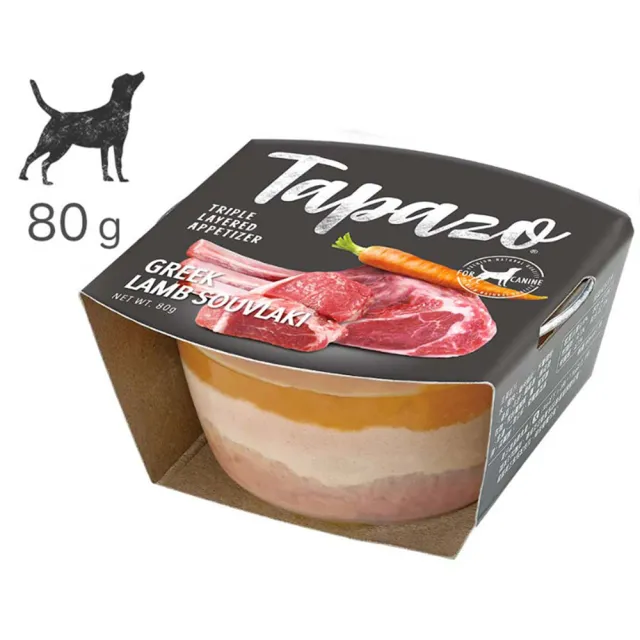 【TAPAZO 特百滋】5入組-狗狗開胃三層杯 80g*5(主食/全齡犬/寵物罐頭)