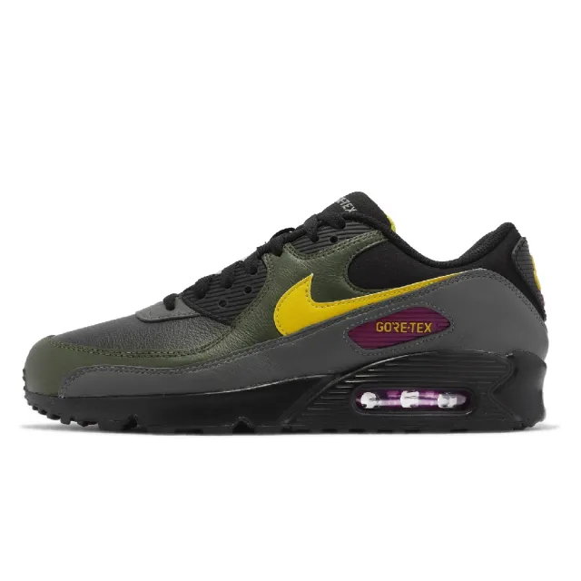 NIKE 耐吉】休閒鞋Air Max 90 GTX 男鞋黑灰黃GTX 防水氣墊經典(DJ9779