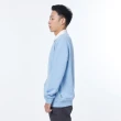 【JEEP】男裝 跳色領休閒寬版刷毛長袖POLO衫(藍色)