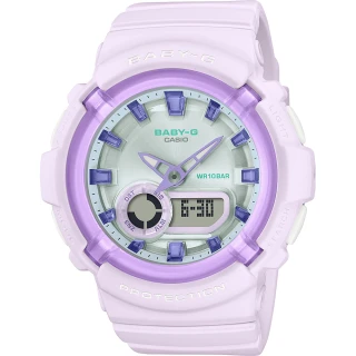 【CASIO 卡西歐】BABY-G 葡萄糖果雙顯手錶 畢業禮物(BGA-280SW-6A)