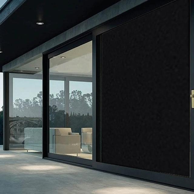 【TENGYUE】全黑不透光玻璃靜電貼膜60x200cm(防偷窺玻璃窗貼 抗UV玻璃貼)