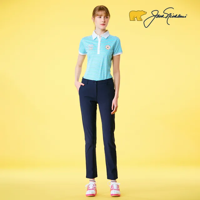 【Jack Nicklaus 金熊】GOLF女款彈性休閒長褲(藍色)
