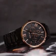 【Relax Time】黑潮王者系列 黑+玫瑰金色系 不鏽鋼錶帶 三眼腕錶 手錶 男錶 母親節(RT-81-6)