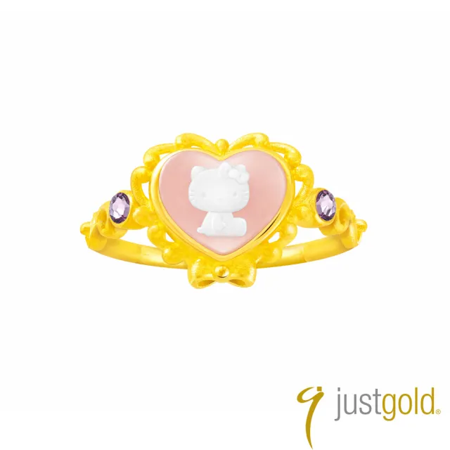 【Just Gold 鎮金店】法式古典Kitty 純金戒指