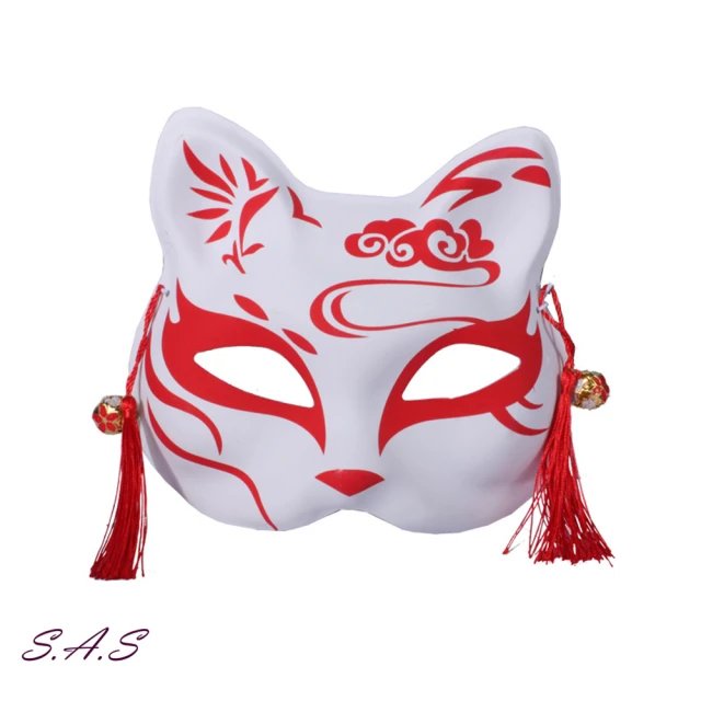 【SAS】狐狸半臉面具 3入(5色可選 面具 派對面具 狐狸面具 鬼滅之刃面具 1205O)