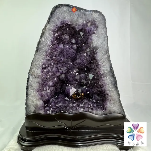 【恬芯晶品】巴西28.85KG大牙紫鈦晶洞新居財位擺設KA32(紫水晶洞開運水晶洞招財招貴人新居開業紫晶洞新春)