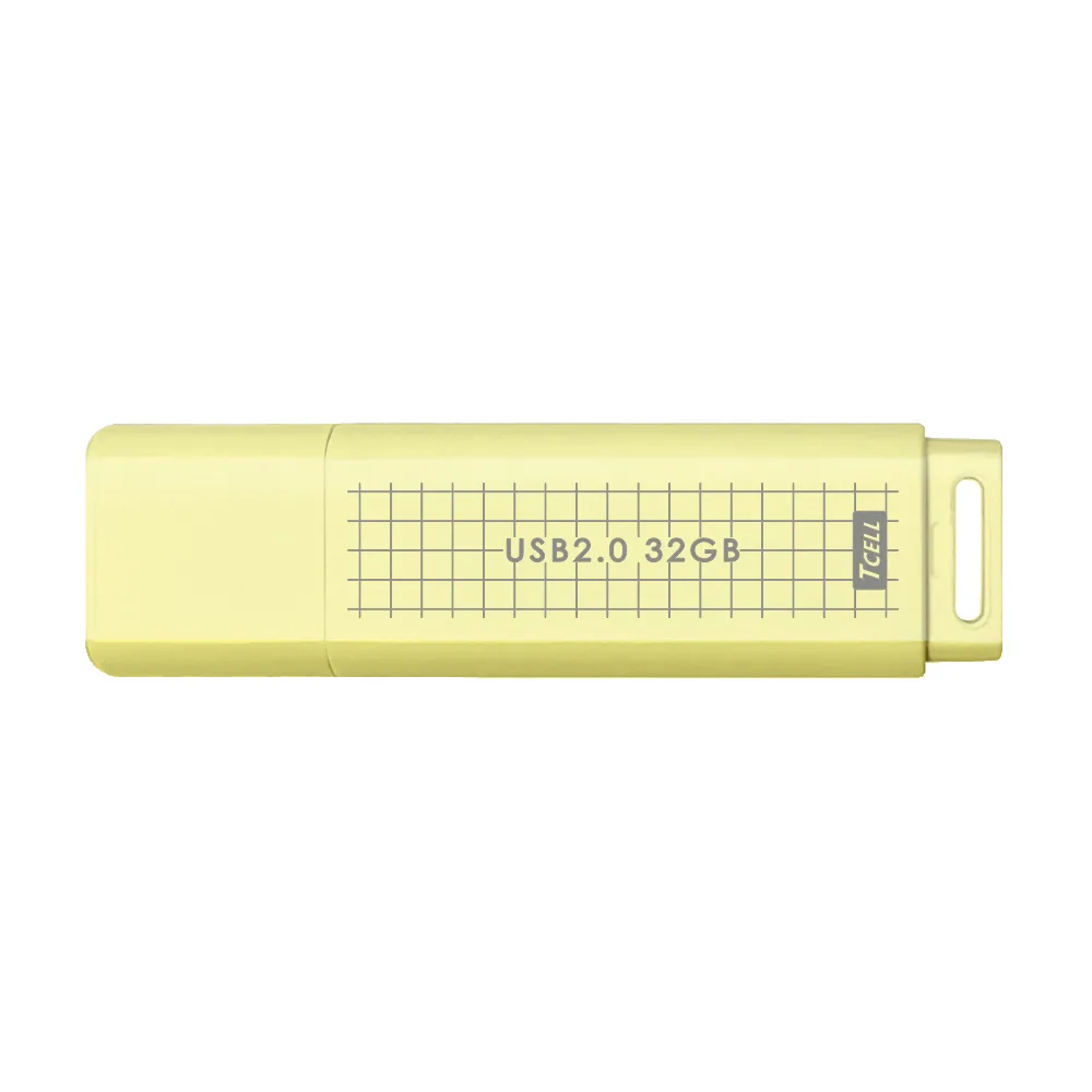 【TCELL 冠元】10入組-USB2.0 32GB 文具風隨身碟-奶油色