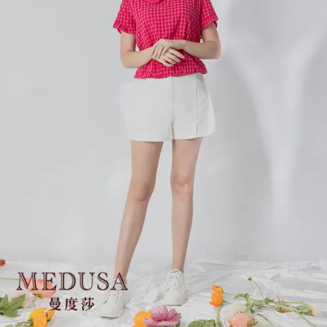 【MEDUSA 曼度莎】現貨-斜壓褶口袋寬口短褲 - 3色（M-XL）｜女短褲 女棉短褲 寬口顯瘦(320-60803)