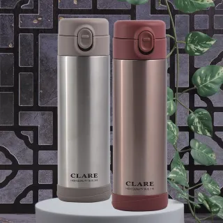 【CLARE 可蕾爾】CLARE316不鏽鋼陶瓷彈跳保溫杯-500ml-1支組(保溫杯)(保溫瓶)