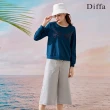 【Diffa】直筒七分寬褲-女(長褲)