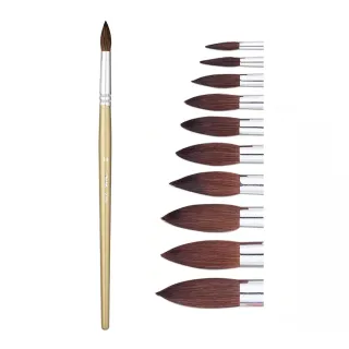 【Pentel 飛龍】水彩畫筆 圓頭 8號 /支 ZBS1-8T(8號)