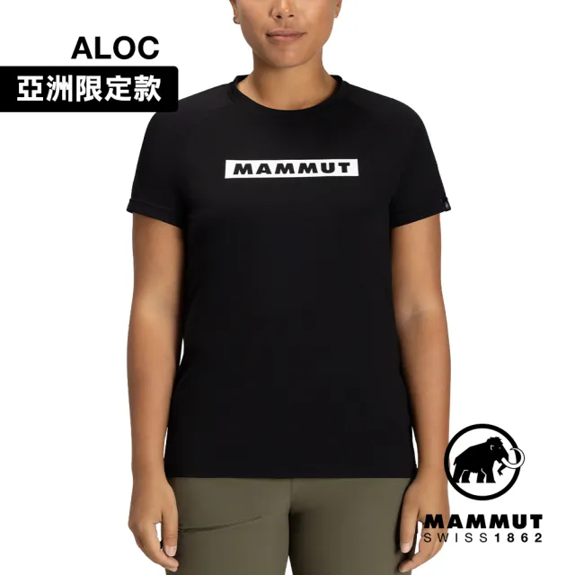 【Mammut 長毛象官方直營】QD Logo Print T-Shirt AF W 快乾LOGO短袖T恤 女款 黑PRT2 #1017-02022
