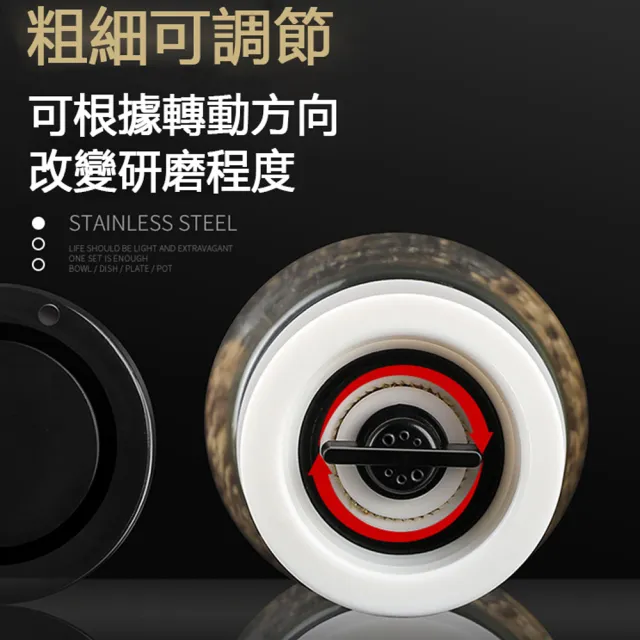 【The rare】兩組入 手動胡椒粒研磨機 海鹽研磨器 調味瓶(研磨罐 調味罐)