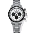 【elegantsis 愛樂時】熊貓 騎士風三眼計時腕錶 / 白x黑 / 41mm(ELJT41QS-VW02MA)
