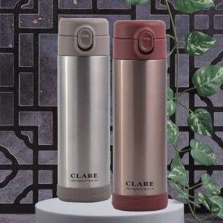 【CLARE 可蕾爾】CLARE316不鏽鋼陶瓷彈跳保溫杯-500ml-2支組(保溫杯)(保溫瓶)