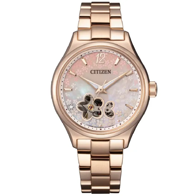 【CITIZEN 星辰】Hebe田馥甄廣告限量櫻花機械套組錶/34mm(PC1017-61Y)