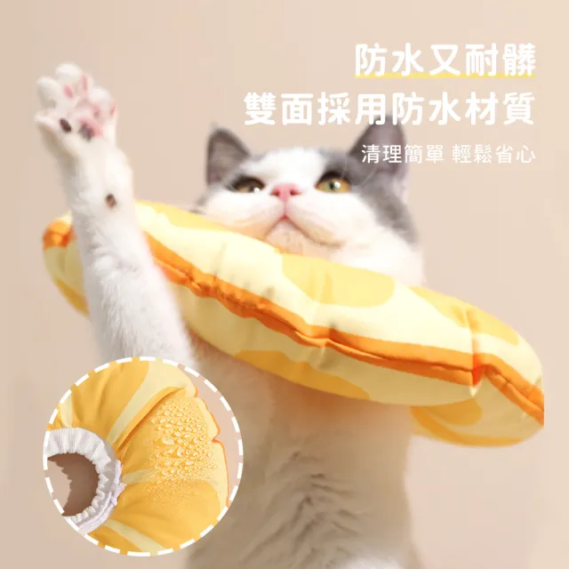 【SUNORO】柳橙/蜜桃 水果型 貓咪伊麗莎白圈 幼貓防舔咬恥辱圈 防水絕育脖套
