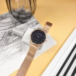 【PAUL HEWITT】太陽能 德國船錨 藍寶石水晶玻璃 米蘭編織不鏽鋼手錶 深藍x鍍玫瑰金 33mm(PH-W-0319)