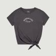 【Hang Ten】女裝-COMFORT FIT蚊蟲防護綁結印花短袖T恤(深灰)