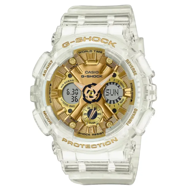 【CASIO 卡西歐】G-SHOCK時尚晶透系列 透明金_GMA-S120SG-7A_45.9mm