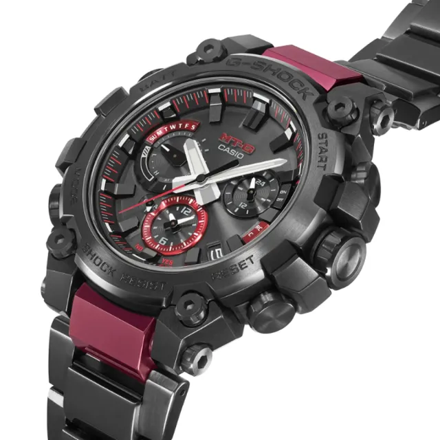 【CASIO 卡西歐】G-SHOCK MT-G系列 太陽能x藍牙 電波雙核心防護腕錶 50.9mm / MTG-B3000BD-1A