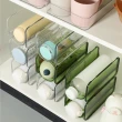 【Dagebeno荷生活】一格一物可疊加保溫杯架 餐桌櫥櫃長形保溫瓶透明收納架(2層)