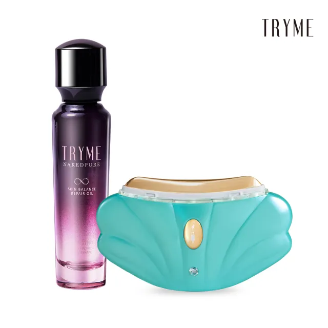 【TRYME 詩朵】24K金 2in1溫熱SPA貝殼機 再贈肌透光油水平衡美容油50ml(貝殼機/美容儀/小輕油)