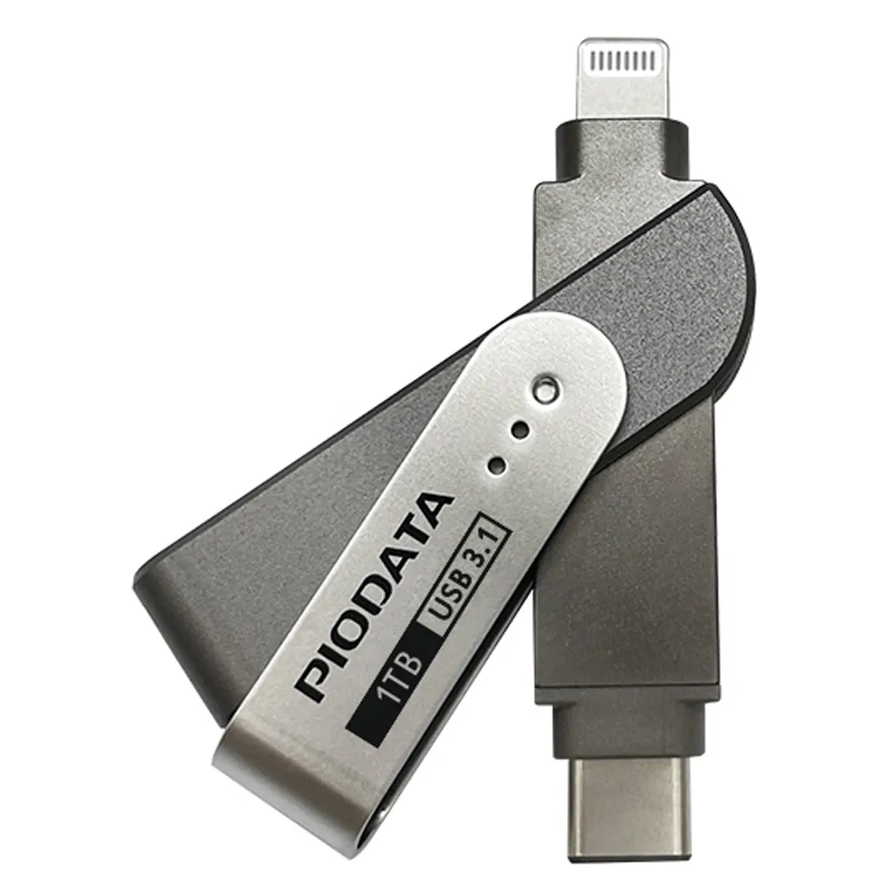 【PIODATA】iXflash Lightning / USB Type C 雙向接頭 1TB 多媒體隨身碟